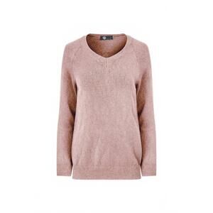 NEW M MADE IN ITALY women's v-neck knit sweater in quartz